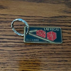 $1 Add-On Keychain Las Vegas Personalized Suzanne with Dice Gaming Souvenir